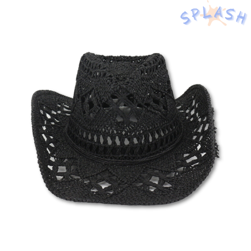 כובע קאובוי קש שחור
