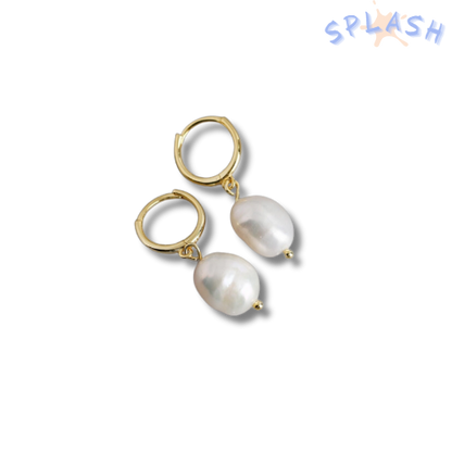 עגיל פנינה זהב