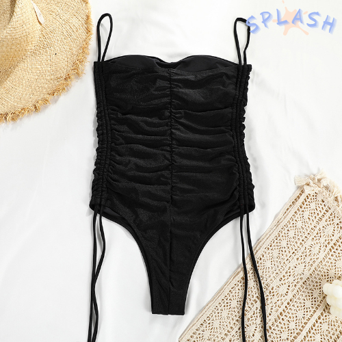 בגד ים שלם כיווצים שחור