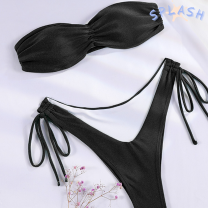 ביקיני מלבן כיווצים שחור