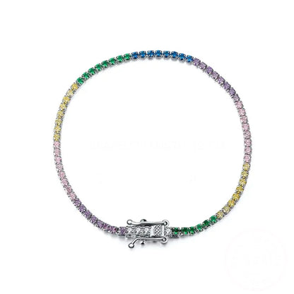 טניס צבעוני 2 מ"מ כסף 925