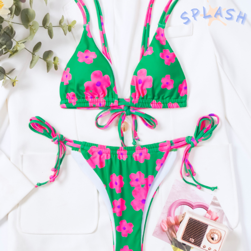 ביקיני ירוק פרחים