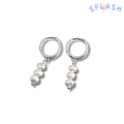 עגיל 3 פנינים | כסף 925