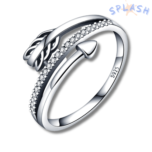 טבעת זרקונים חץ כסף 925