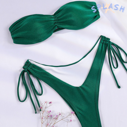 ביקיני מלבן כיווצים ירוק